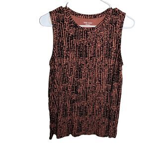 Nine West Soft Spun Tank Top Women's Medium Round Neck Printed Sleeveless NWT